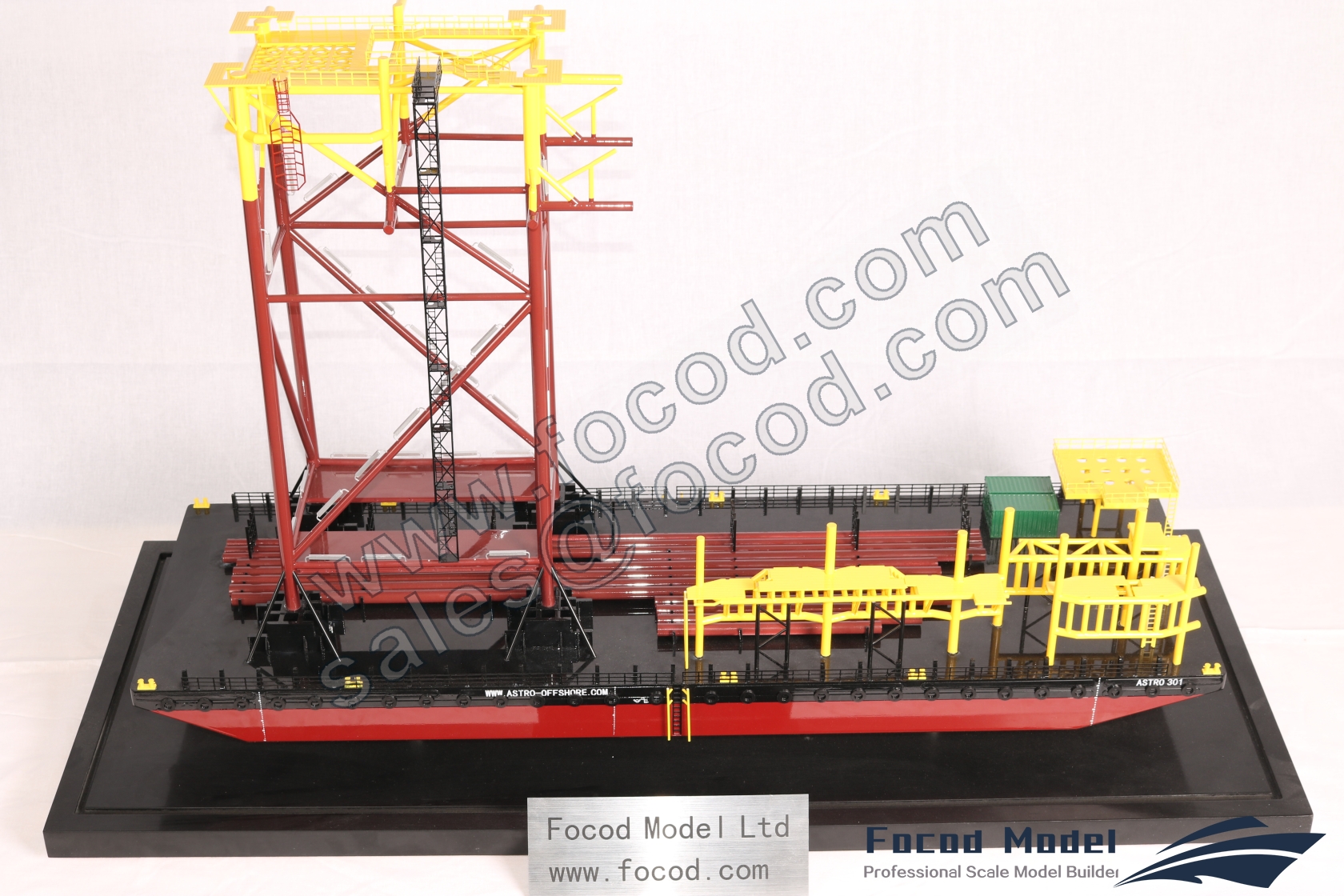 customized model of 91m barge with jacket